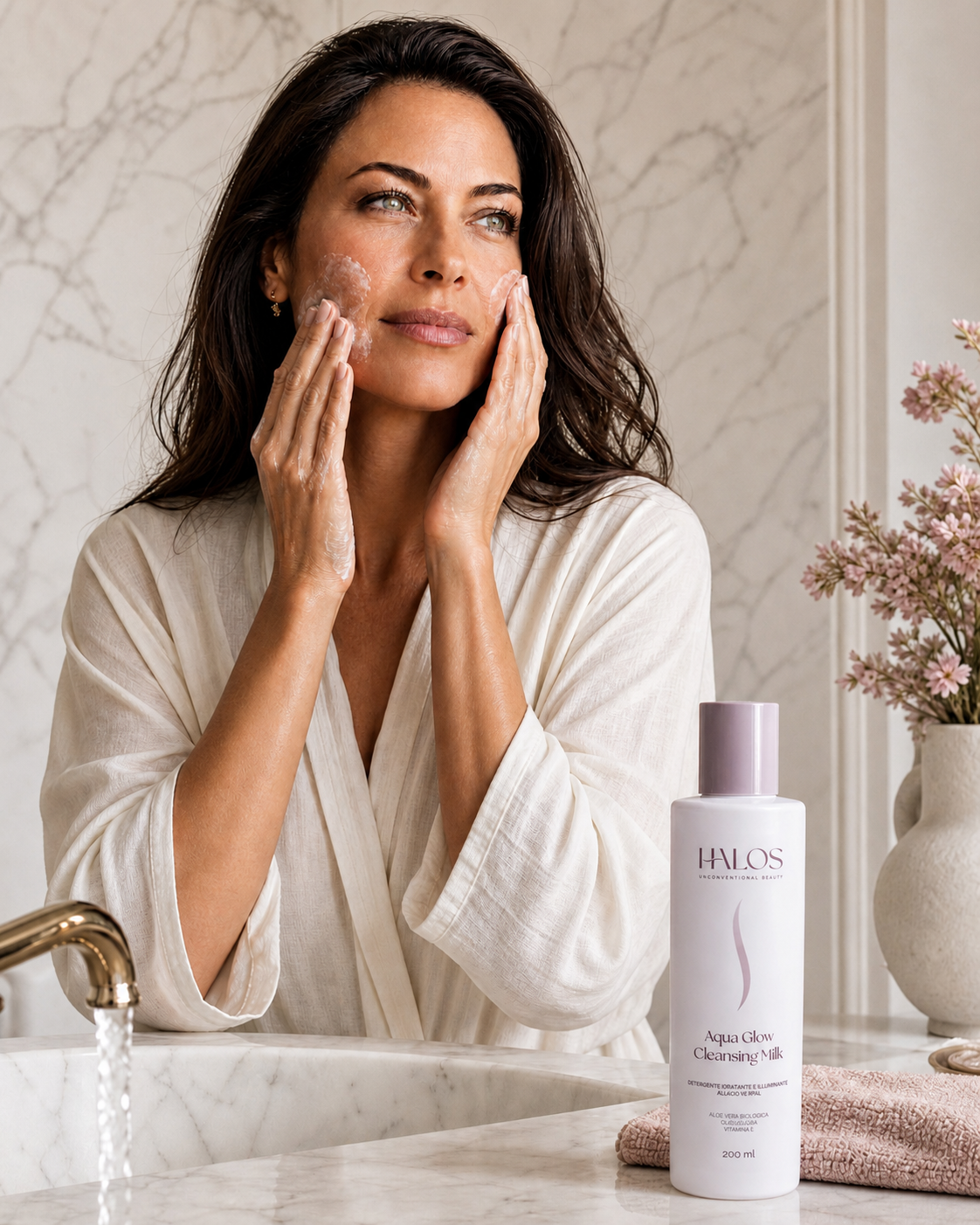 Aqua Glow Cleansing Milk — Deterge in profondità, lascia la pelle morbida e in equilibrio